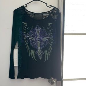 Harley Davidson lace and rhinestone top